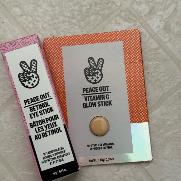 Peace Out Retinol Eye Stick and Vitamin C Glow Stick - Picture 1 of 6